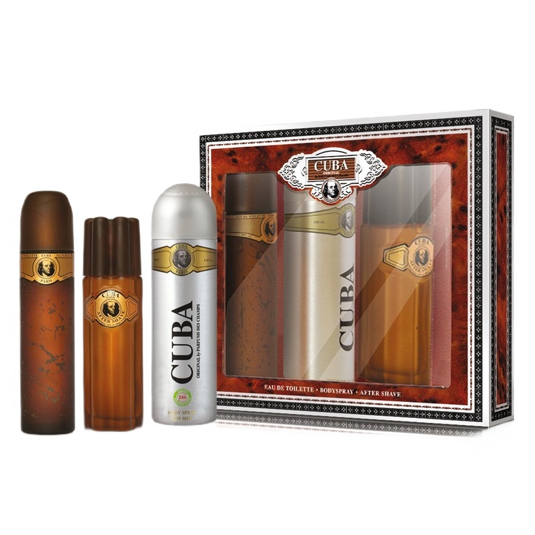 Cuba Gold Set Toaletní voda Ve spreji 100ml + Deodorant Ve spreji 200ml + Balzam Po Holen…