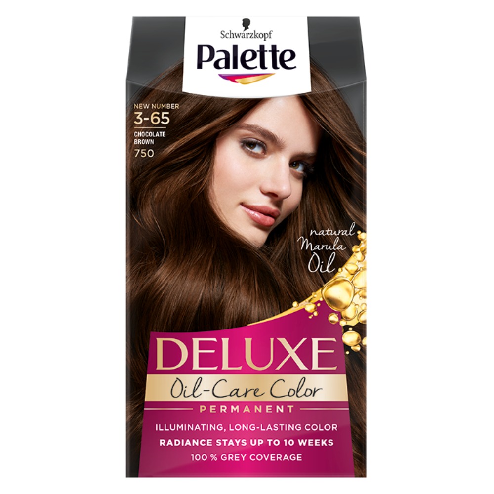 Deluxe Oil-Care Color Permanentná Farba Na Vlasy S Mikro Olejom 750 (3-65) čOkoládovo Hneďá