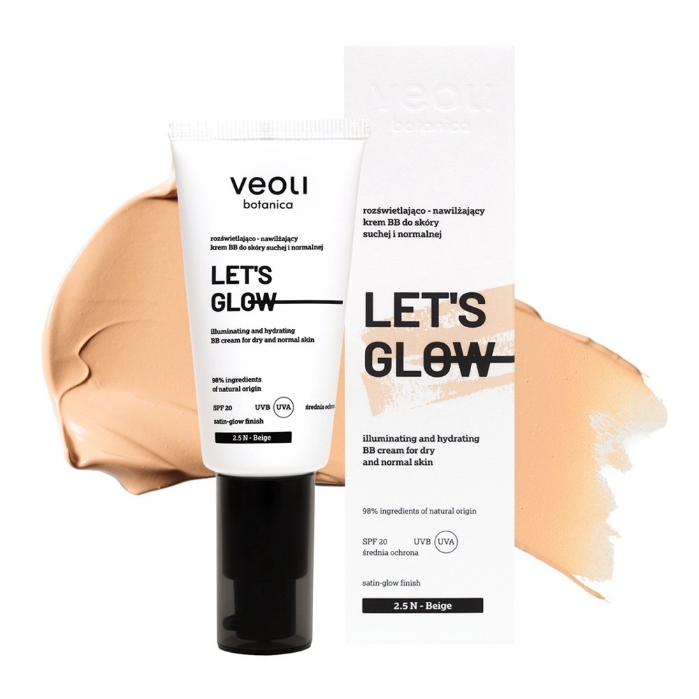 Let's Glow Rozjasňující A Hydratační BB Krém Pro Suchou A Normální Pleť 2,5 N Beige