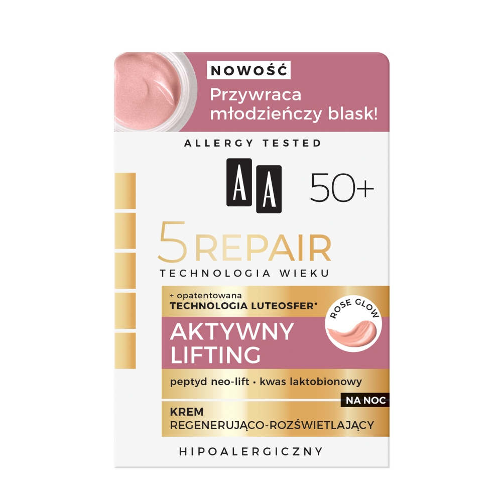 Age Technology 5Repair 50+ Active Lifting Nočný Regeneračný A Rozjasňujúci Krém 50 ml