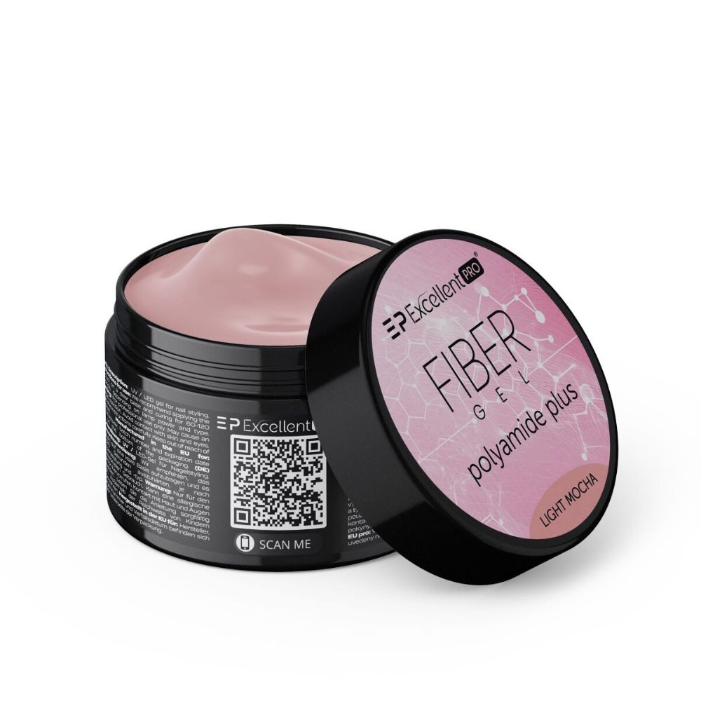 Fiber Gel Polyamide Plus Light Mocha 50g Fiber Gel Polyamide Plus – Modelovací Gél Light Mocha 50 G