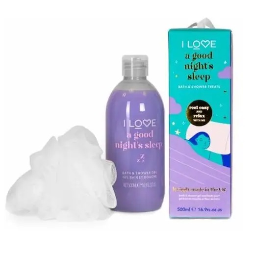 Sada Sprchového Gelu A Gelu Do Koupele I Love A Good Night's Sleep + Mycí Gel Na Tělo