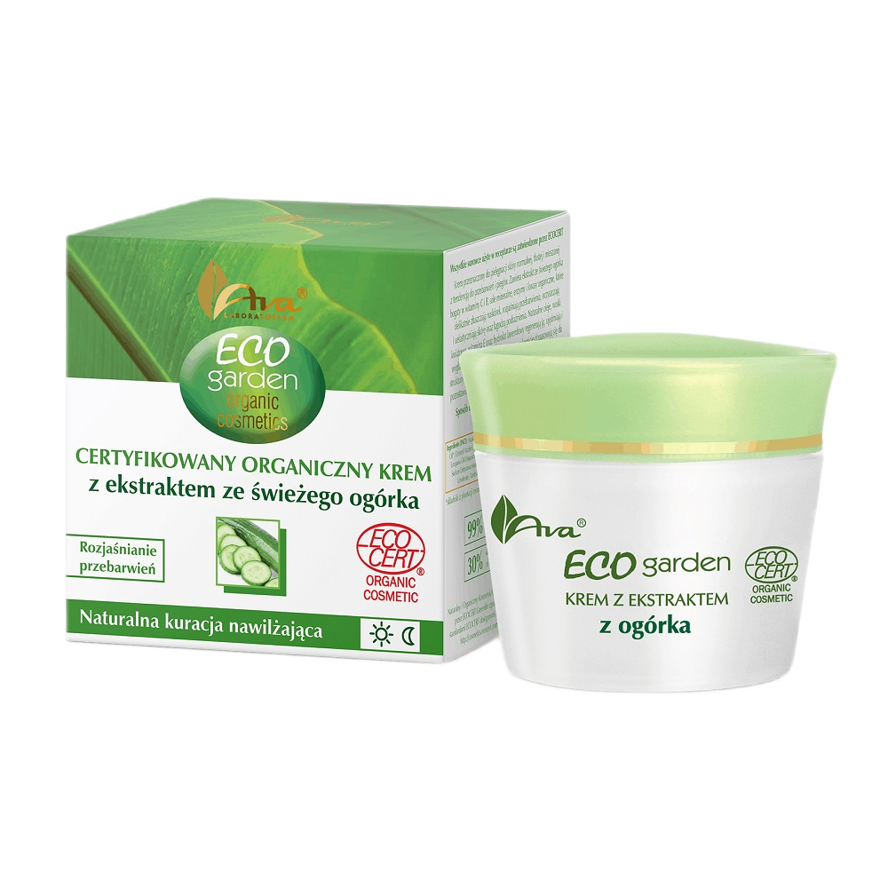 Eco Garden Ogórek Eco Garden Certifikovaný Bio Krém S Výtažkem Z čErstvé Okurky 20+ 50 ml