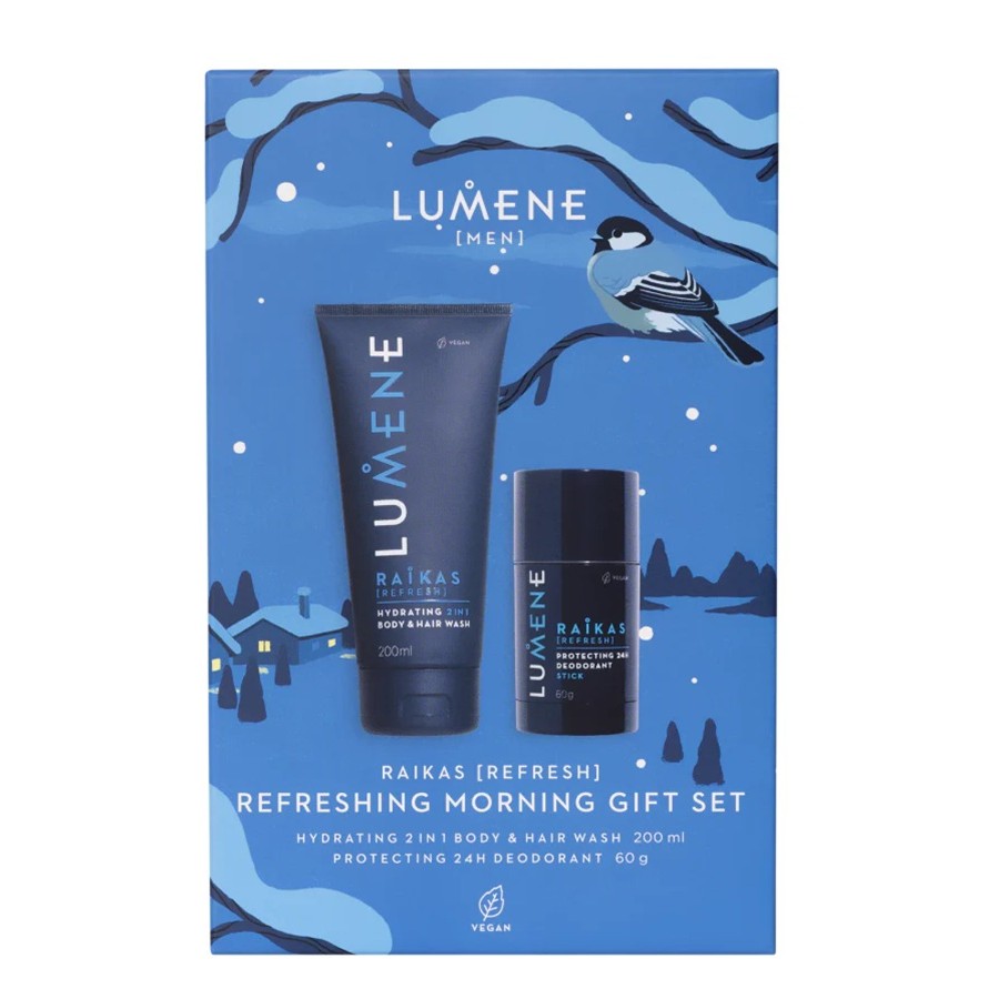 Men Raikas Osvěžující Ranní Sada Hydratační Sprchový Gel 2v1 Na Tělo A Vlasy + Ochranný Deodorant 24H