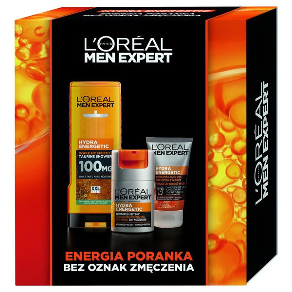 Zestawy Dla Mężczyzn Men Expert Hydra Energetic Set Sprchový Gel + Hydratační Krém + Mycí Gel Na Obličej
