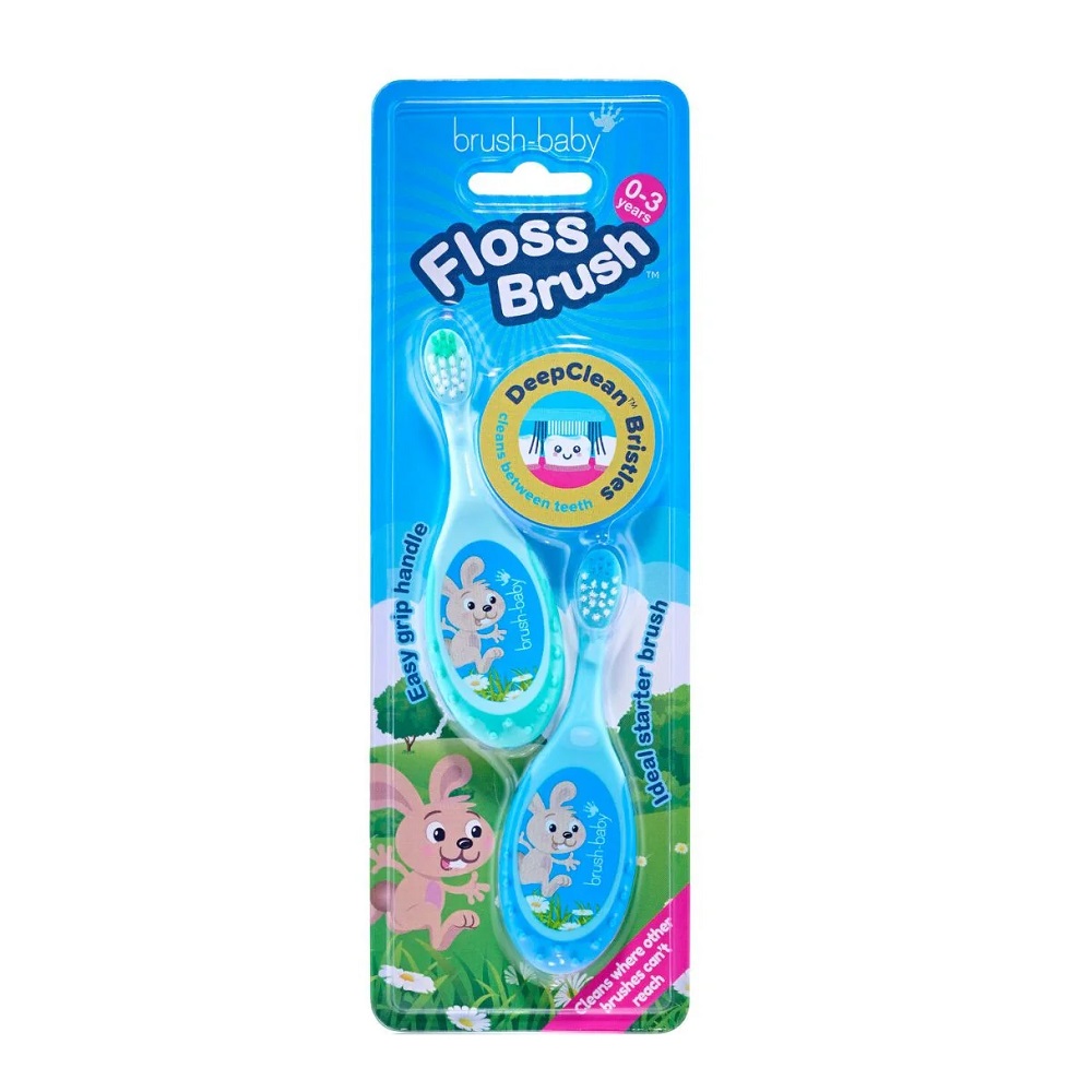 FlossBrush Zubní Kartáček Pro Děti Ve Věku 0–3 Roky