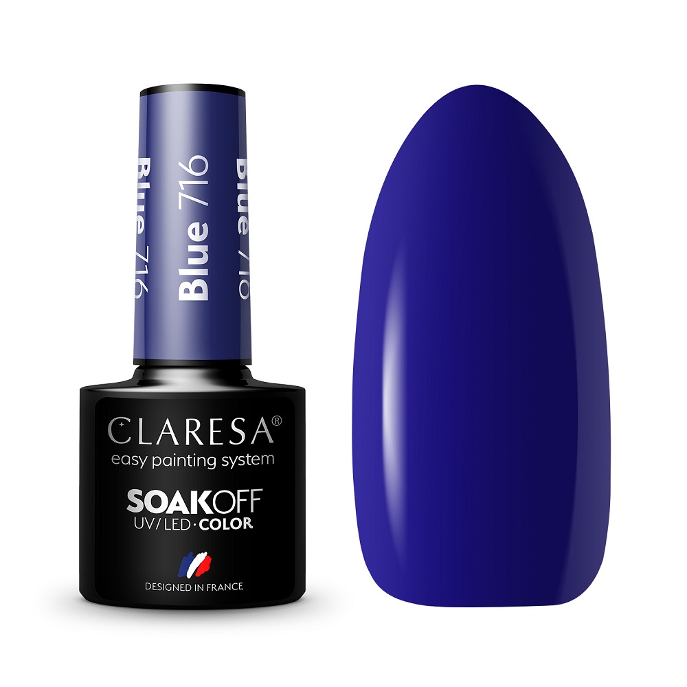 _Soak Off UV/LED Modrý Hybridní Lak 716