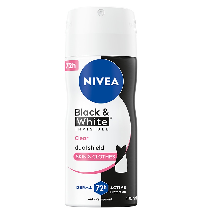 Black&White Invisible Clear ČErnobílý Průhledný Antiperspirant Ve Spreji