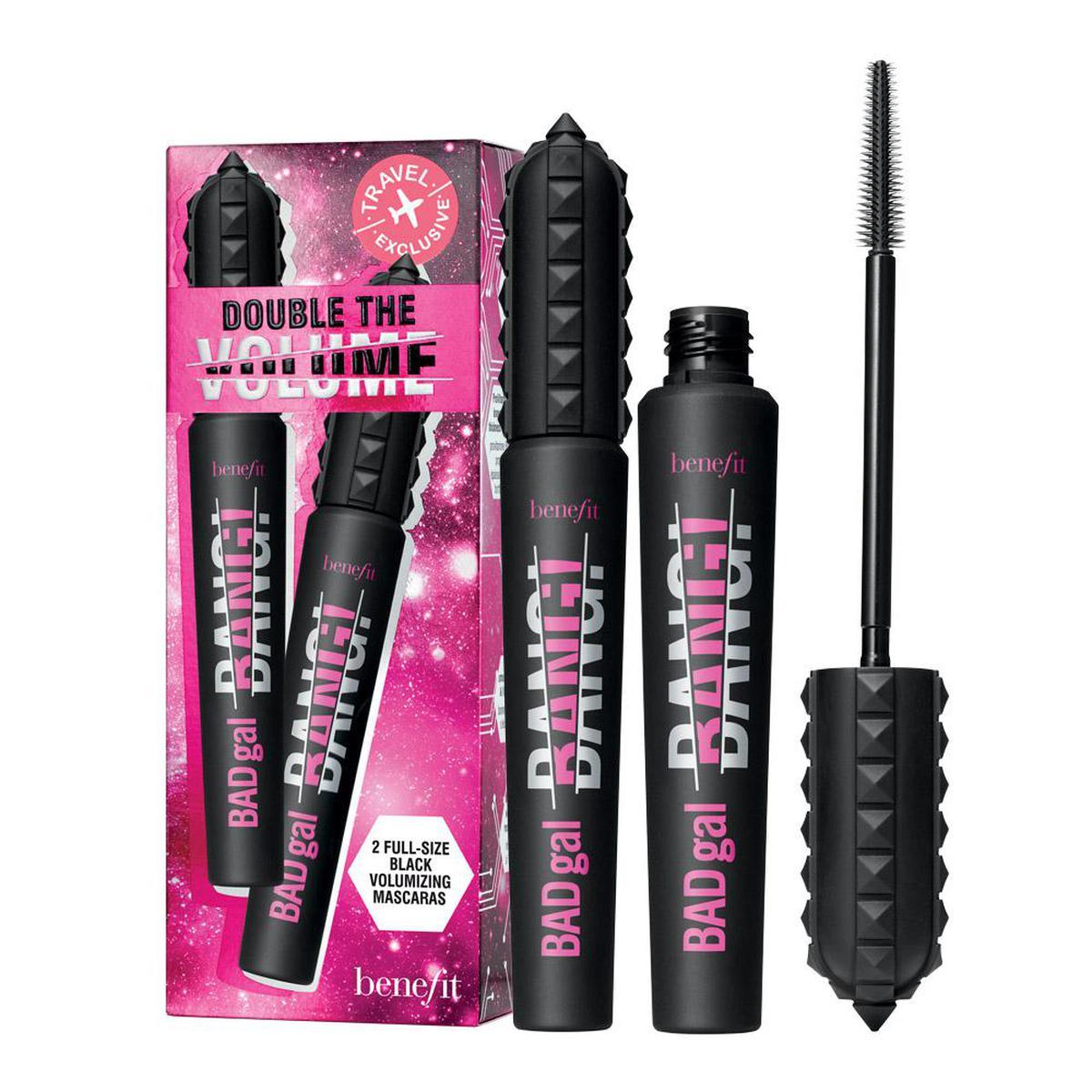 Double The Volume Travel Set Sada Zhušťující řAsenky Black 2x8