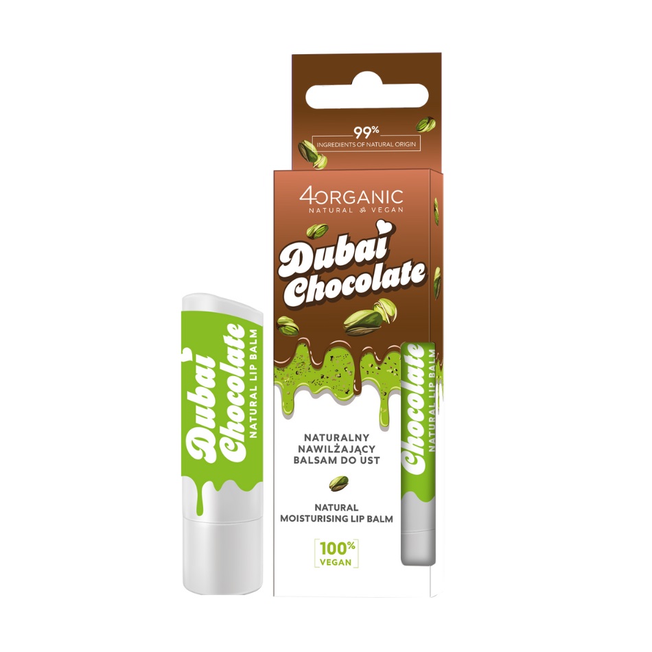 Natural Moisturizing Lip Balm Přírodní Hydratační Balzám Na Rty Dubai Chocolate