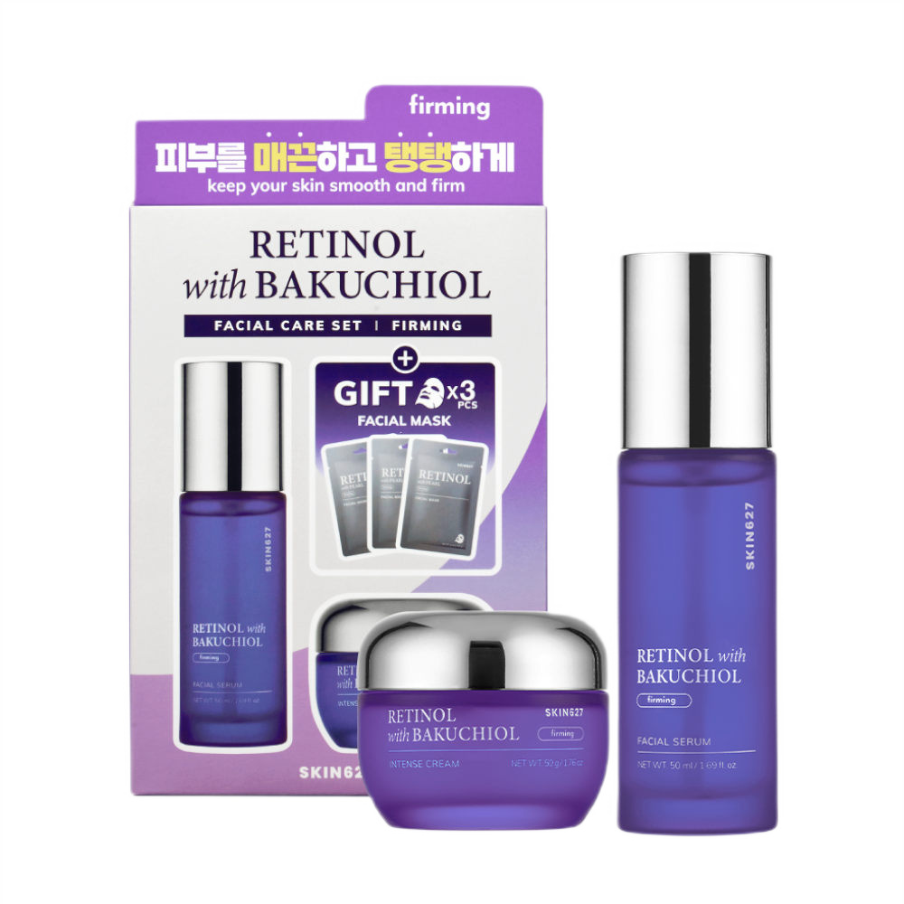 Retinol With Bakuchiol Sada Pleťového Séra () + Pleťový Krém () + Pleťové Masky (3 X )