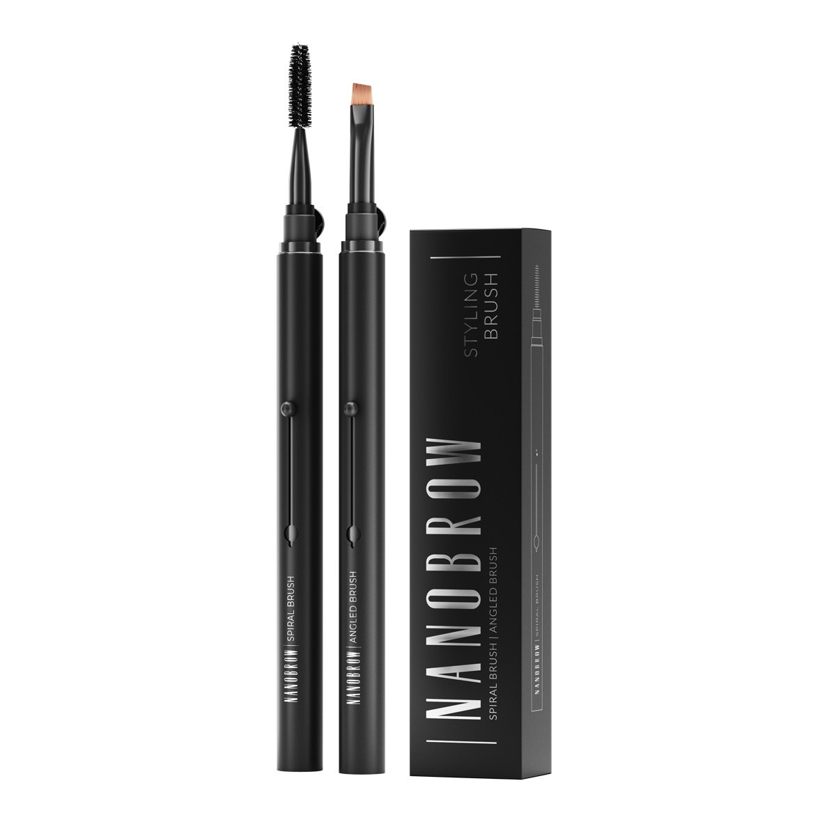 Akcesoria Styling Brush – Vysouvací šTětec Na Nanášení Kosmetiky + Kartáček Na čEsání A Tvarování Obočí A řAs