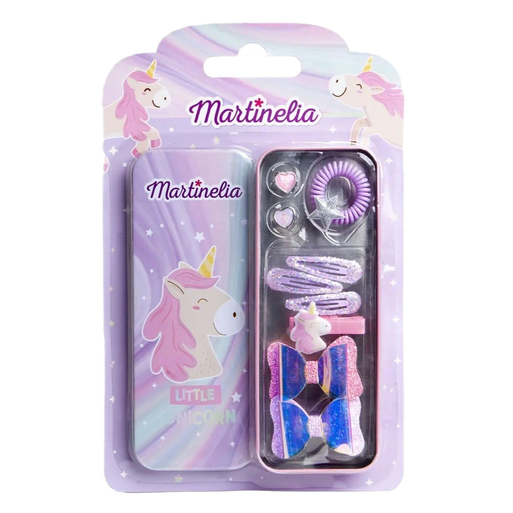 Little Unicorn Sada Dětských Ozdob Do Vlasů V Kovové Krabičce