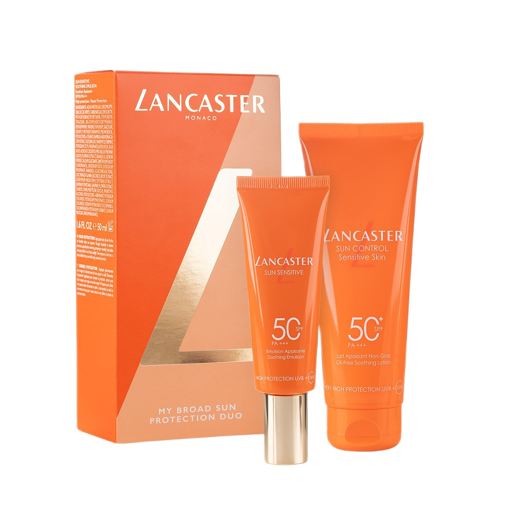 Sun Care Sada: Zklidňující Tělový Balzám SPF50 + Zklidňující Emulze Na Obličej SPF50