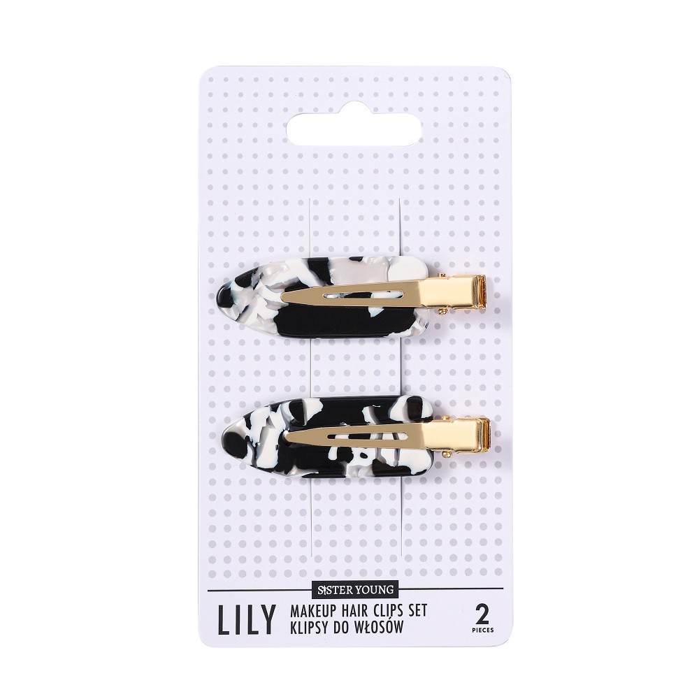 Lily Hair Clips Set Lily Sponky Do Vlasů čErnobílé