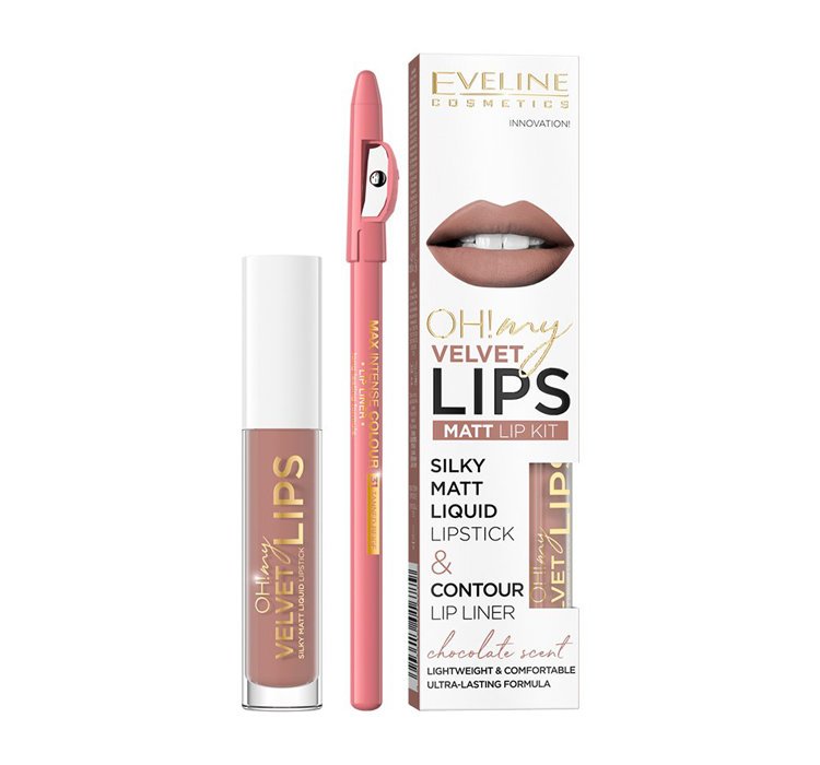 Oh! My Velvet Lips Liquid Matt Lip Kit Matný Rúž + Ceruzka Na Pery 11 Cookie Milkshake…